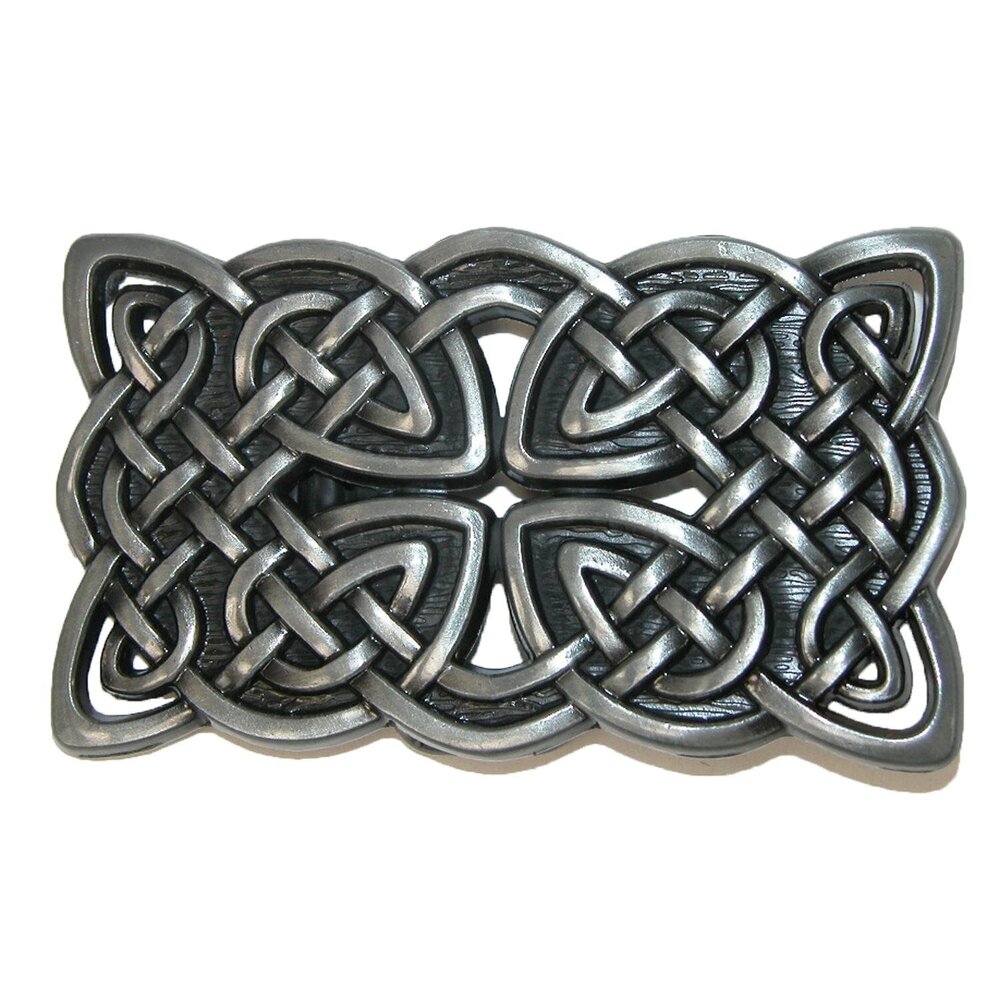 7593 Celtic Knot Belt Buckle, Antique Silver